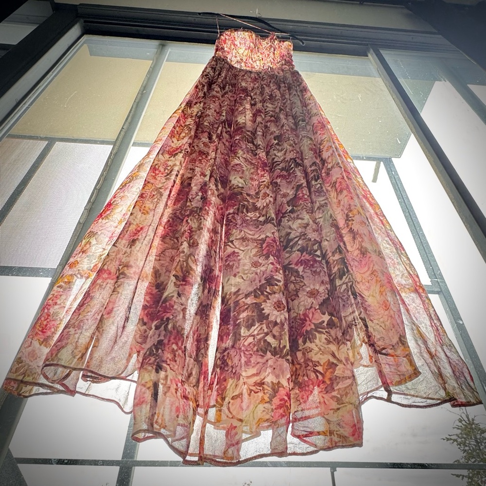 💋SOLD💋🪷🍧DÔEN ‘Felicity’ Silk JARDIN DU PALAIS Smocked Backless Dress XS✨ - Picture 3 of 17